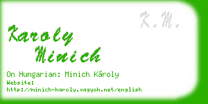 karoly minich business card